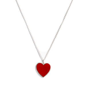 Red enamel heart necklace