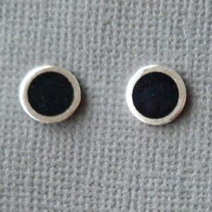 Black enamel silver studs