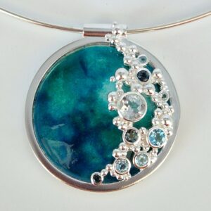 Sea inspired enameled pendant (as seen on TV)