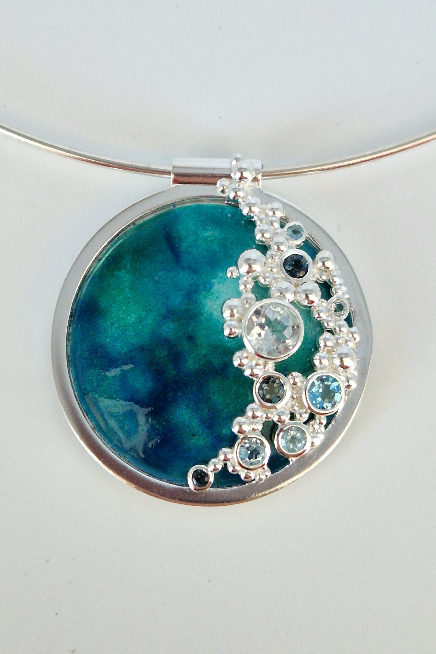 Sea inspired enameled pendant (as seen on TV)
