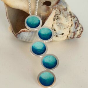 Sea blue circles pendant