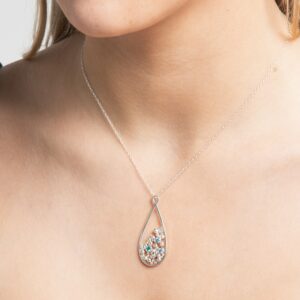Silver teardrop sea pendant