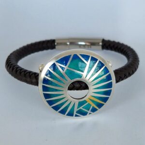 Enamel and etched bracelet