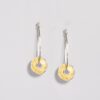 Gold and silver dangle earrings