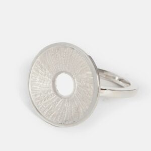 Silver engraved donut ring