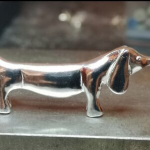 Dachshund silver brooch