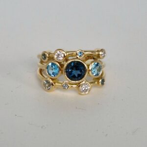 18ct gold topaz and diamond ring - Image 2