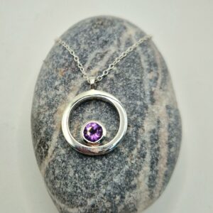 Silver and amethyst pendant